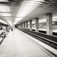 Imagen del metro de Munich, estaci&oacute;n Olympiazentrum